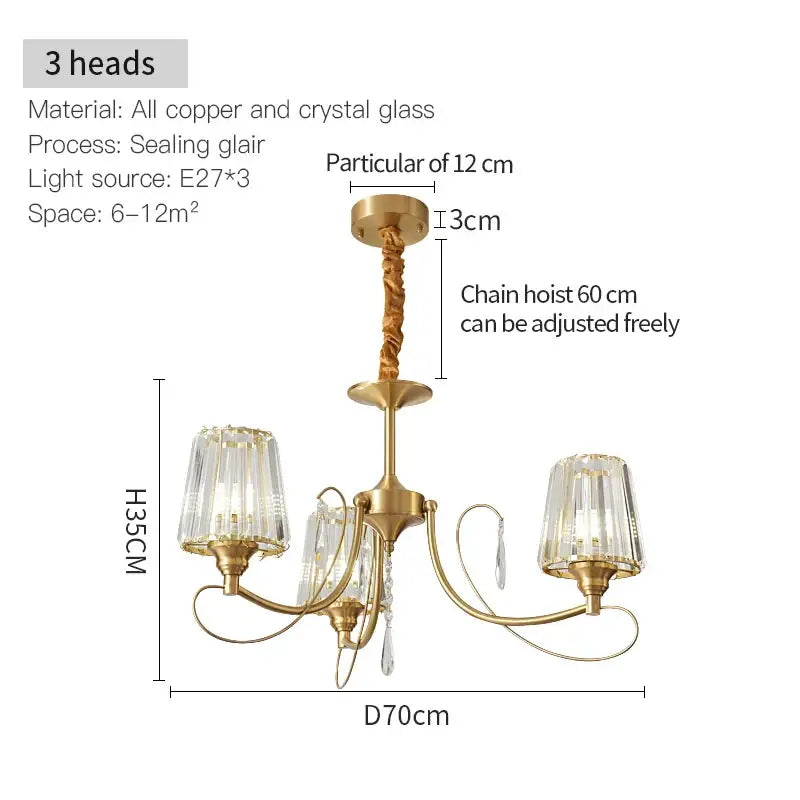 Bronze Ribbed Glass Chandelier