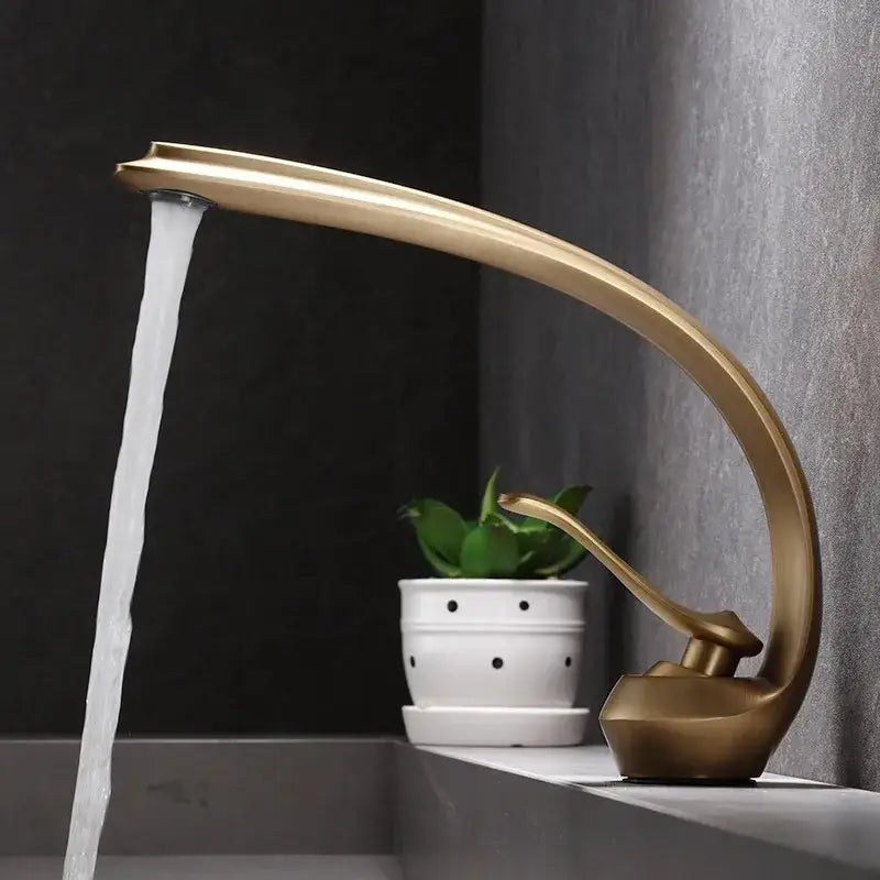 Bronze Waterfall Bathroom Faucet Antique Finish