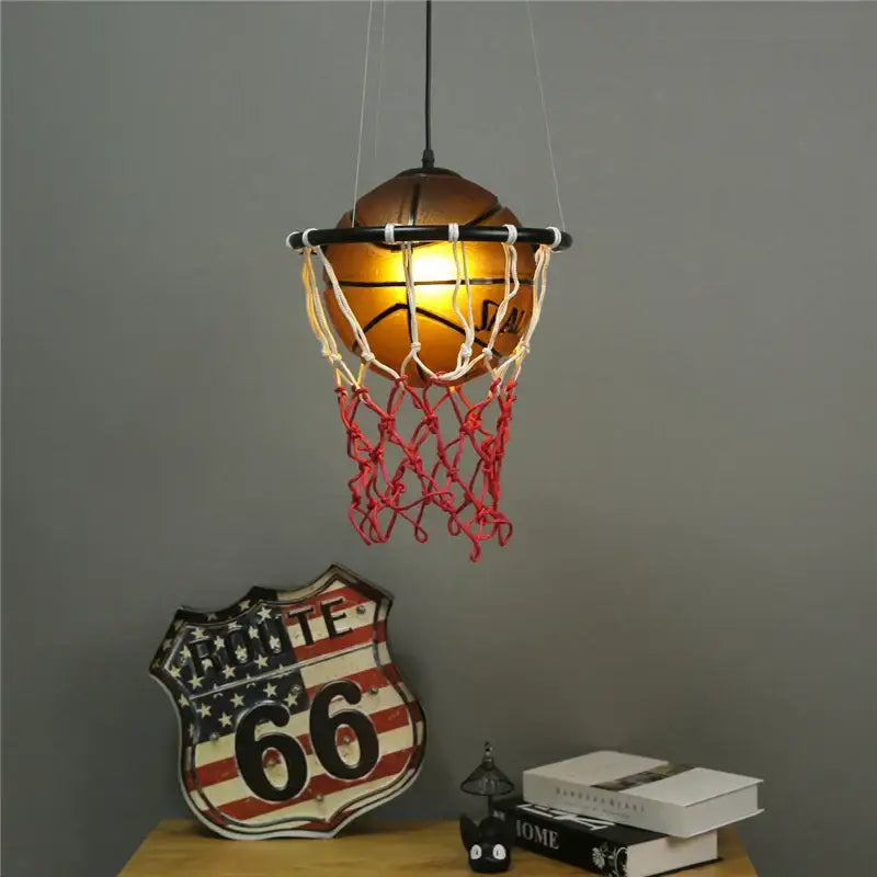 Brown Basketball Pendant Light