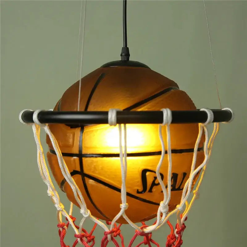 Brown Basketball Pendant Light