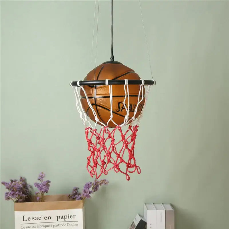Brown Basketball Pendant Light