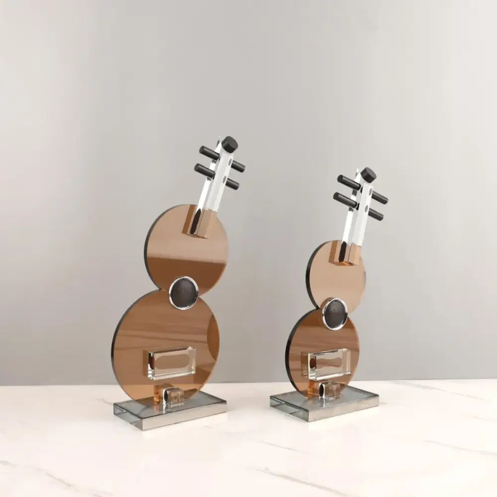 Brown Crystal Guitar Sculpture