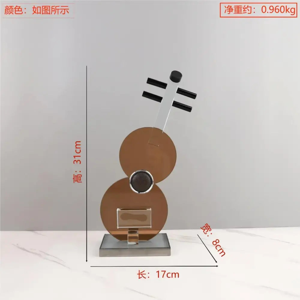 Brown Crystal Guitar Sculpture