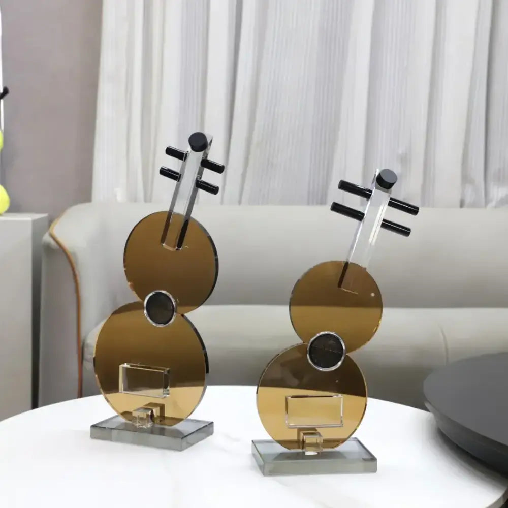 Brown Crystal Guitar Sculpture