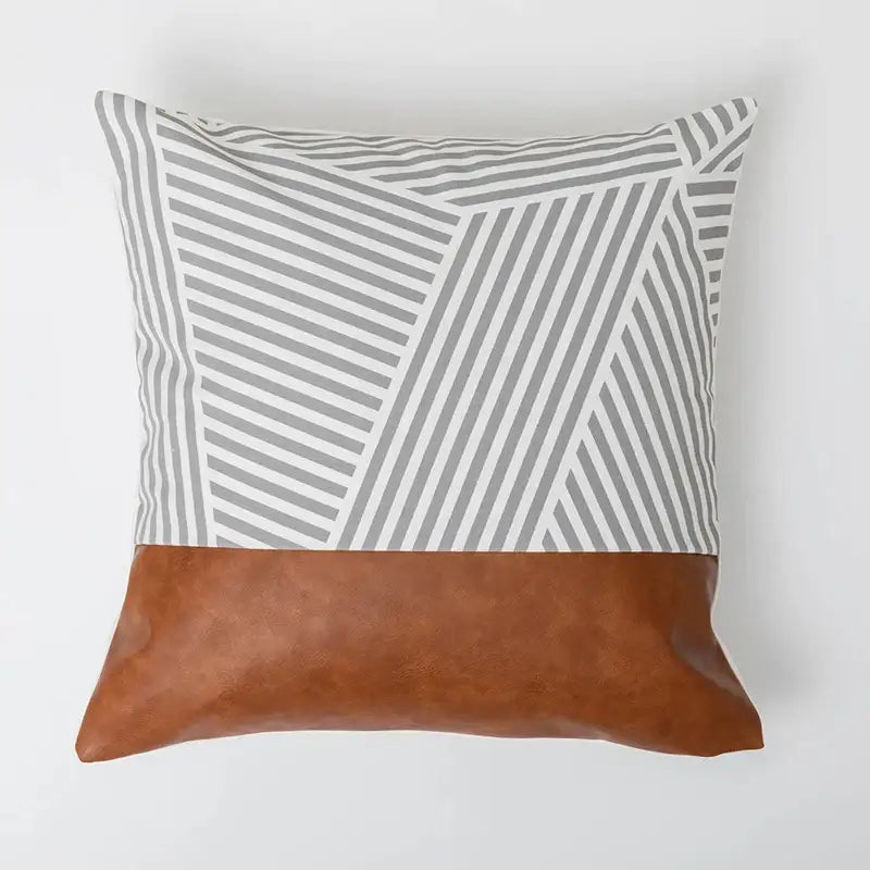 Brown Geometric Pillow Cover