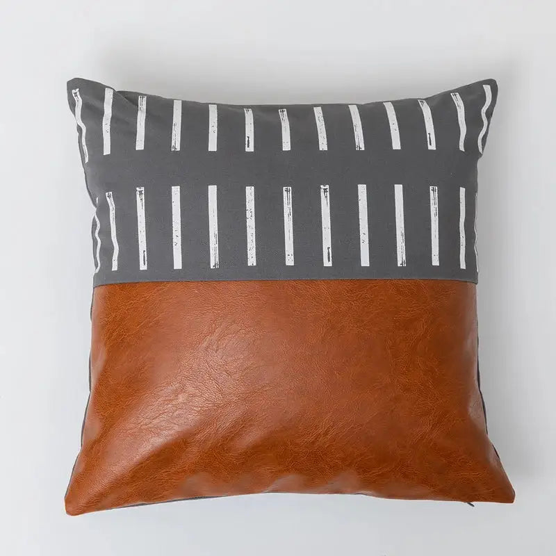 Brown Geometric Pillow Cover