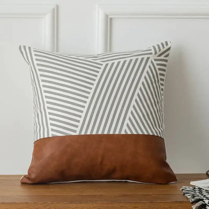 Brown Geometric Pillow Cover