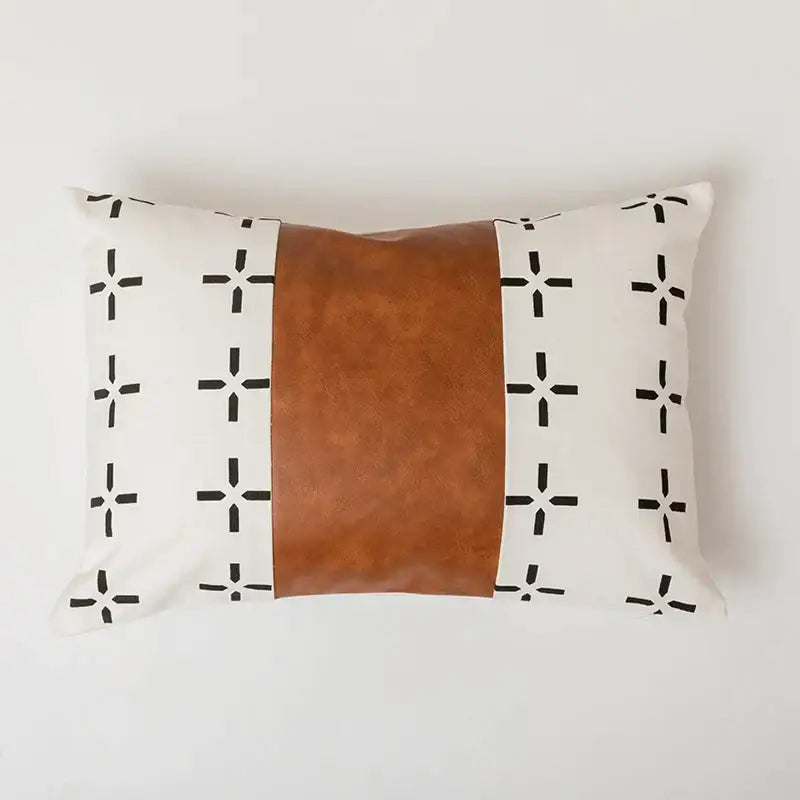 Brown Geometric Pillow Cover