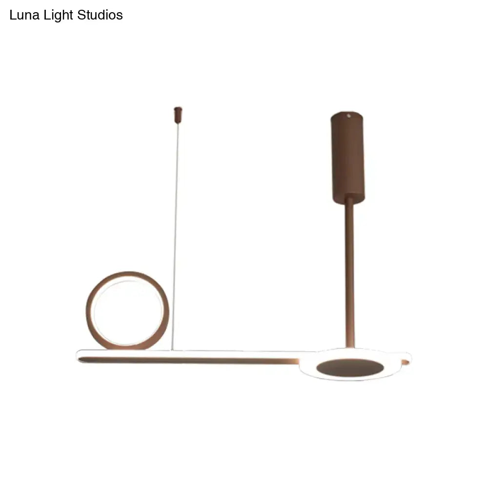 Brown Metal Ring Pendant Light