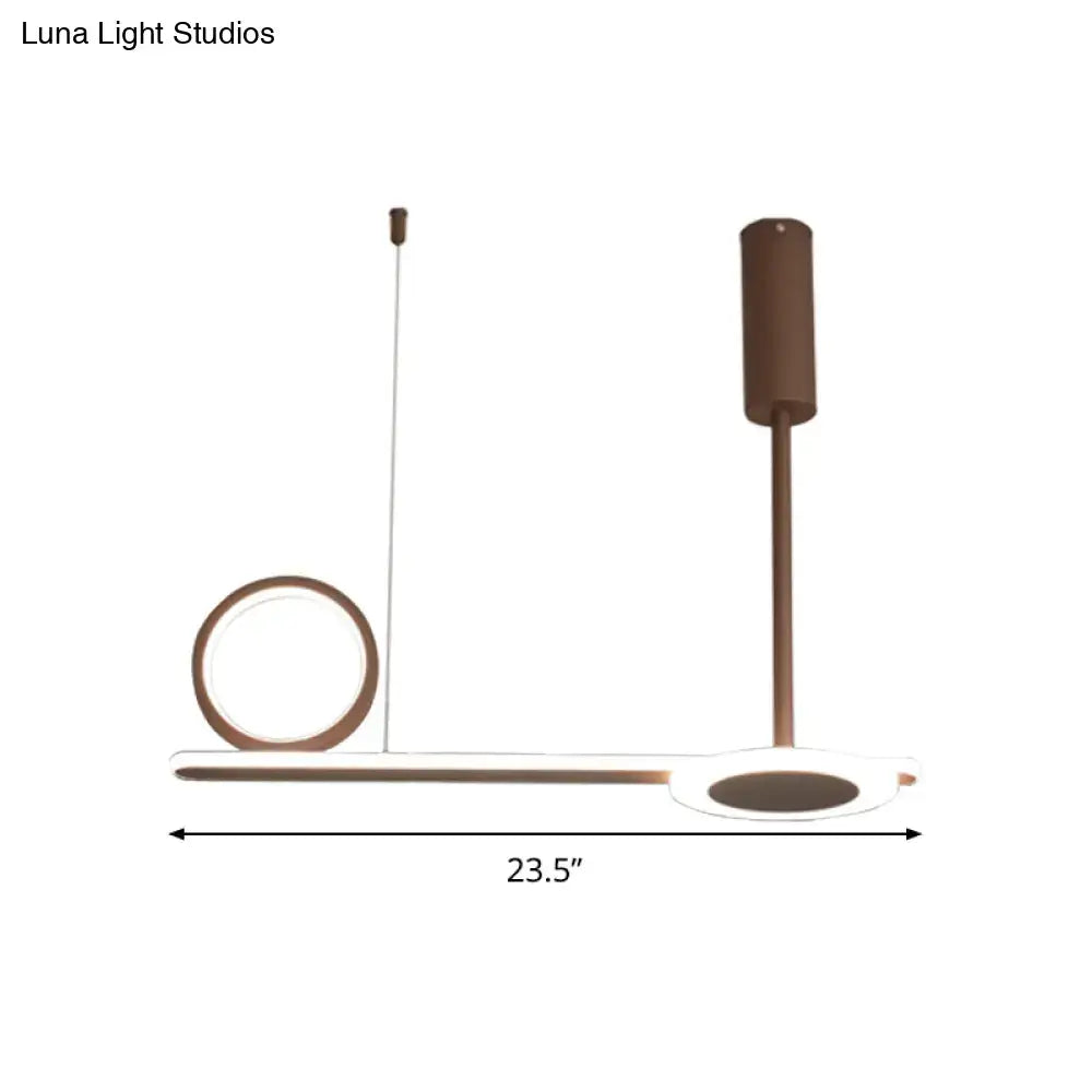 Brown Metal Ring Pendant Light