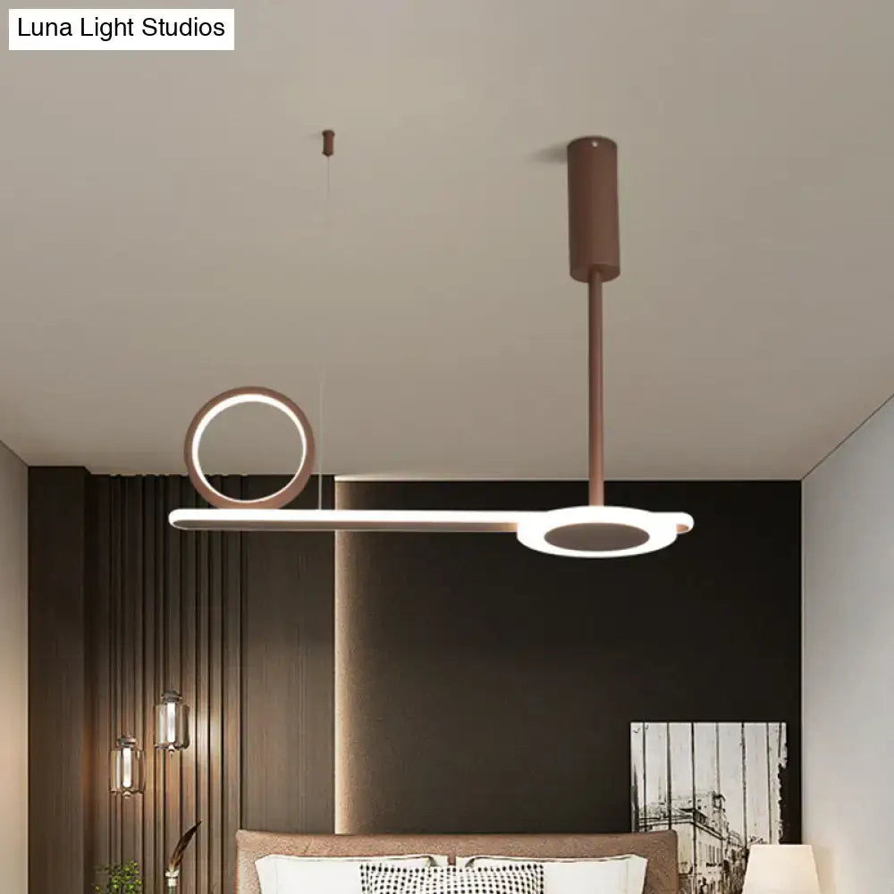 Brown Metal Ring Pendant Light