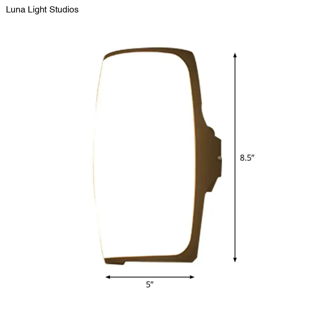 Brown Rectangular LED Wall Light