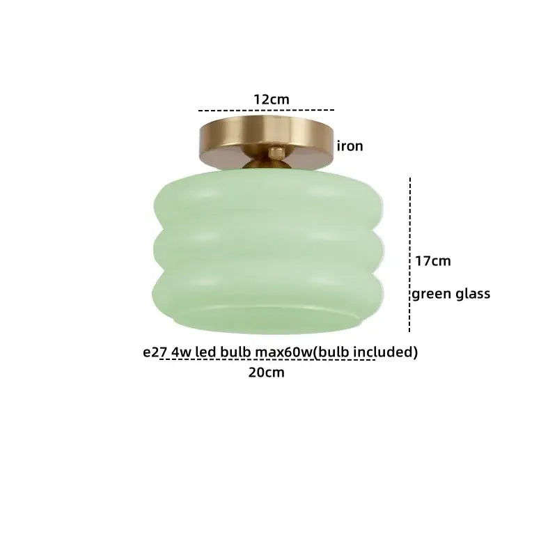 Brass Creamy Glass Ceiling Light