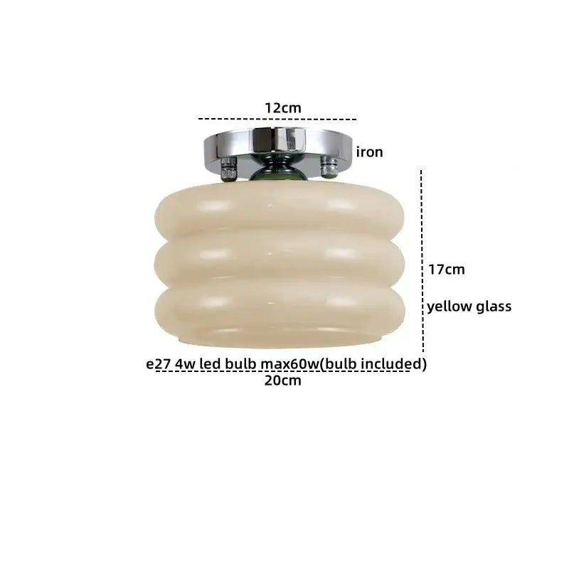 Brass Creamy Glass Ceiling Light