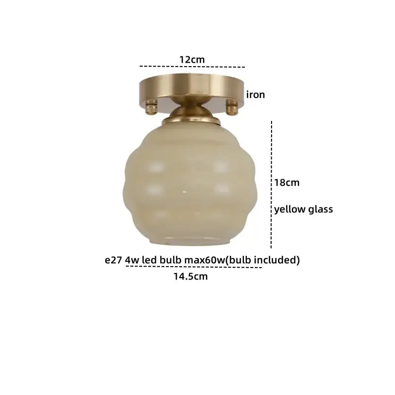 Brass Creamy Glass Ceiling Light