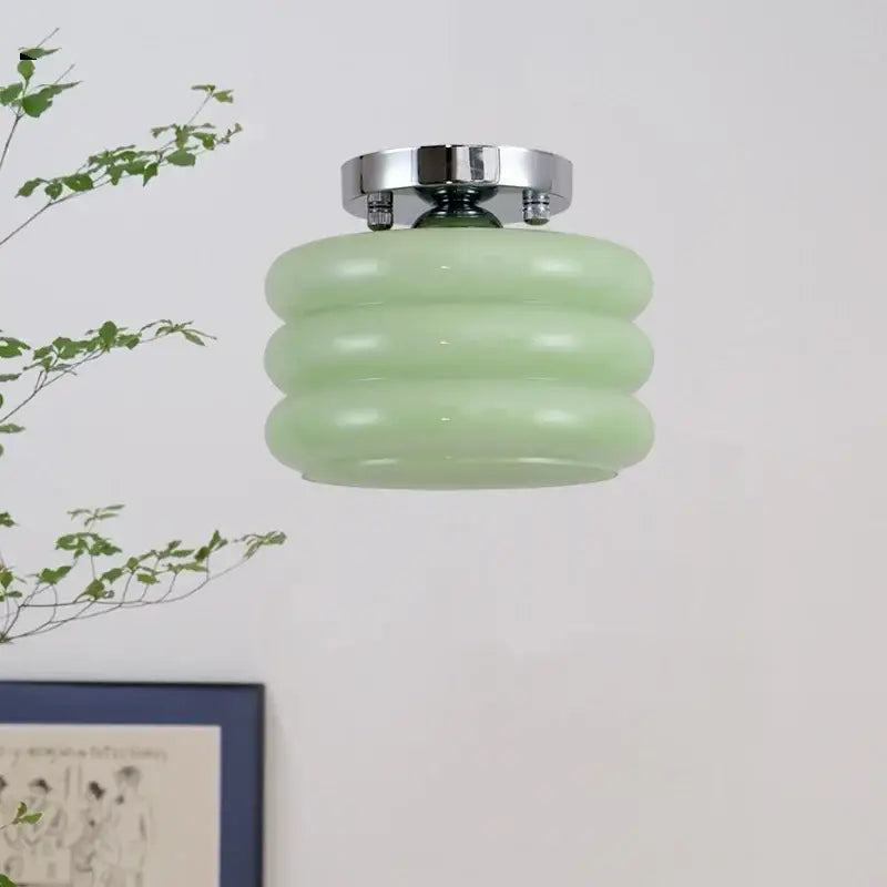 Brass Creamy Glass Ceiling Light