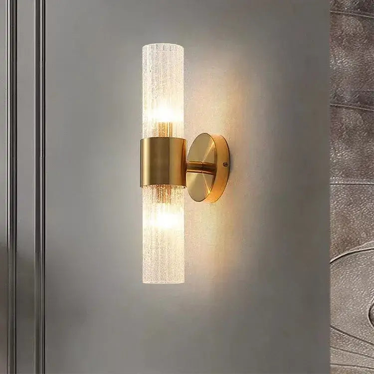 Brass Crystal Wall Lamp with Dual LED Lights