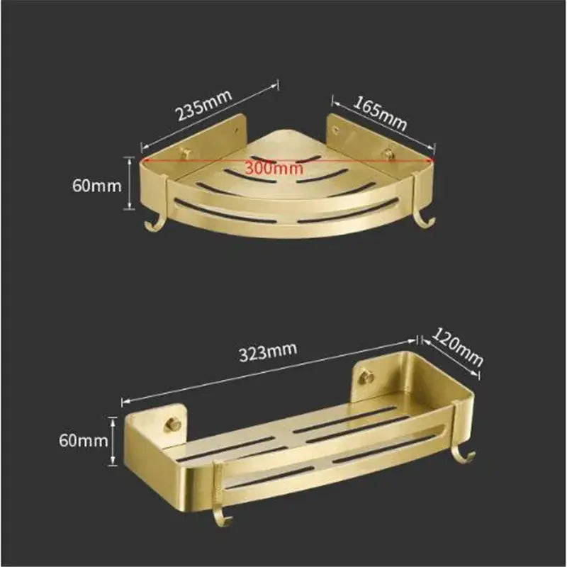 Gold Aluminum Corner Shelf