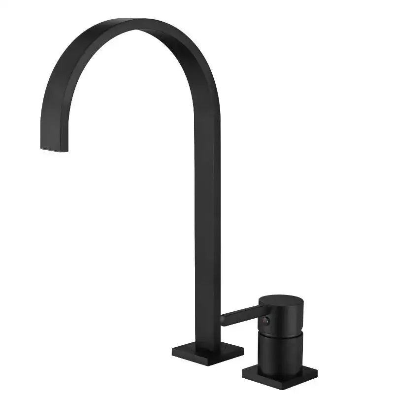 Gold Arched Solid-Brass Basin Faucet