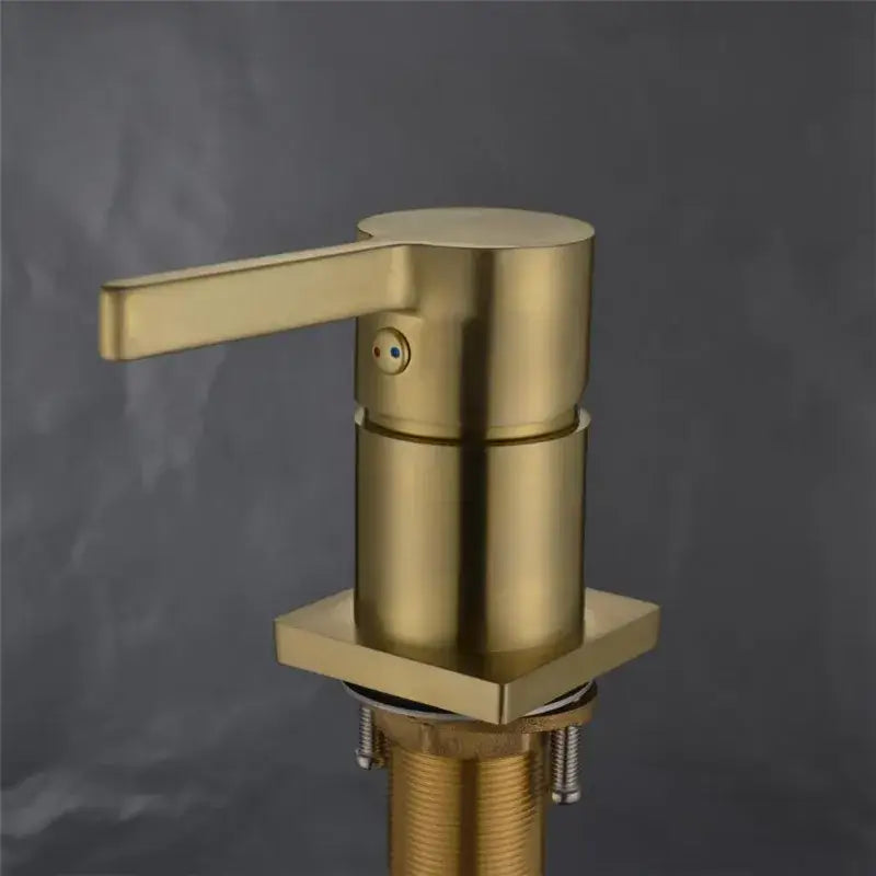 Gold Arched Solid-Brass Basin Faucet