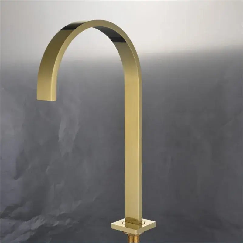 Gold Arched Solid-Brass Basin Faucet