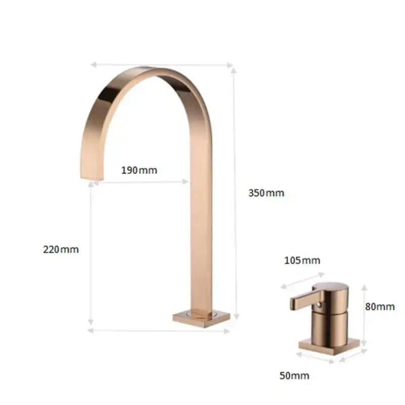 Gold Arched Solid-Brass Basin Faucet