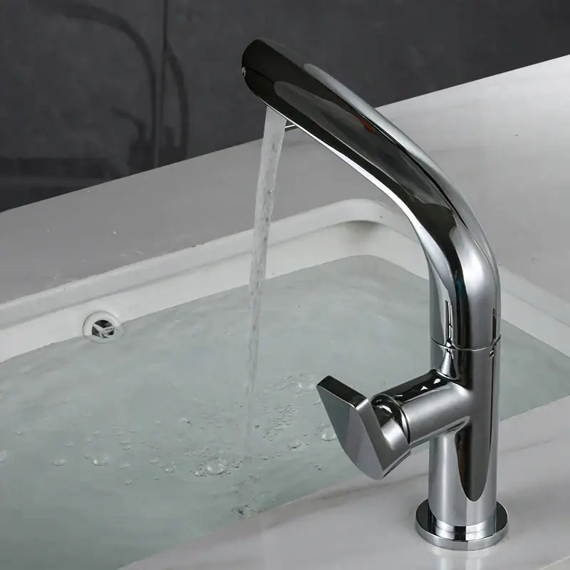 Gold High Arc Basin Mixer