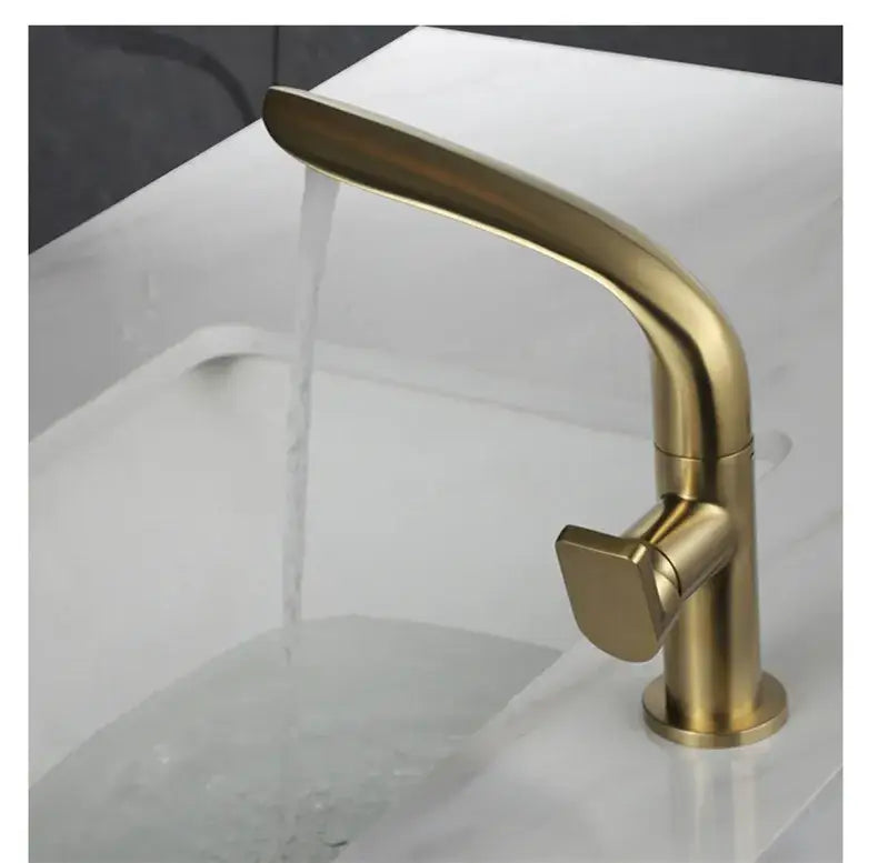 Gold High Arc Basin Mixer