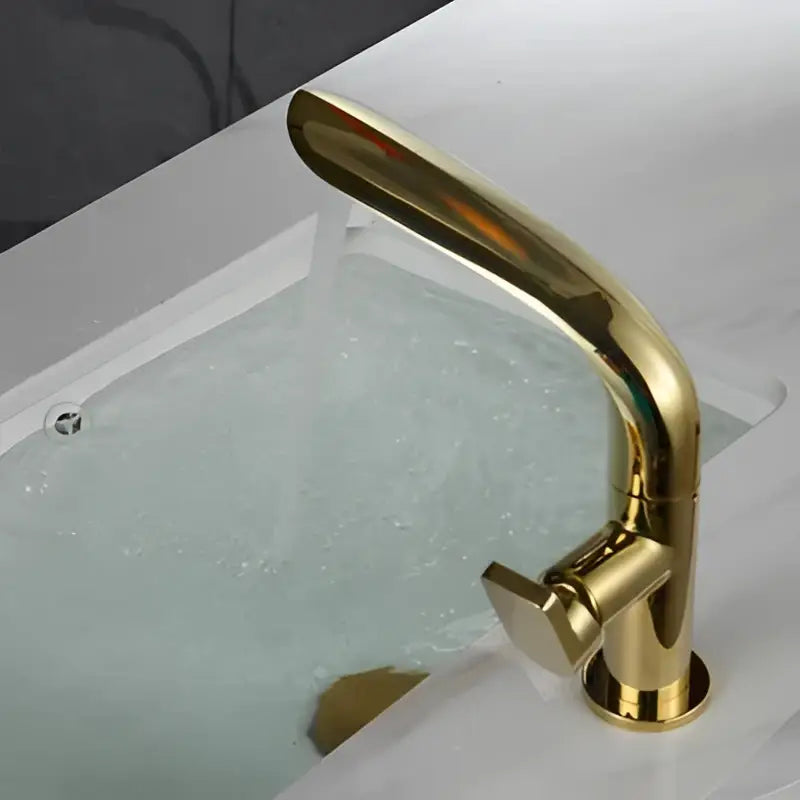 Gold High Arc Basin Mixer