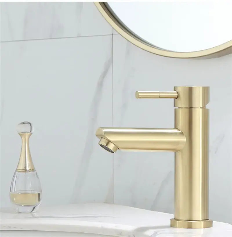 Gold Deck-Mounted Basin Mixer Tap