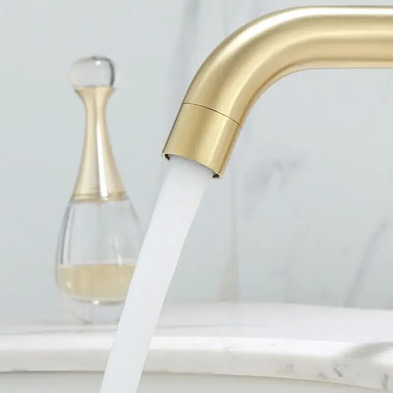 Gold Deck-Mounted Basin Mixer Tap