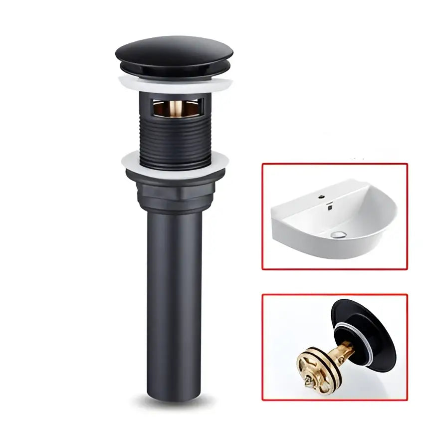 Gold Basin Mixer Tap with Pop-Up Overflow Drain