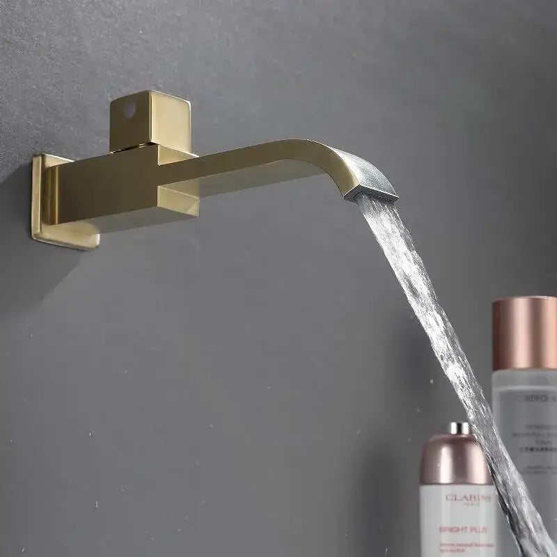 Brushed Gold Wall Faucet