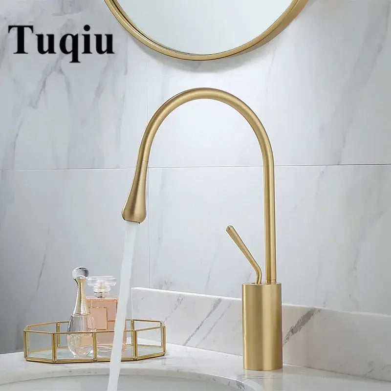 Gold Swivel Bathroom Faucet