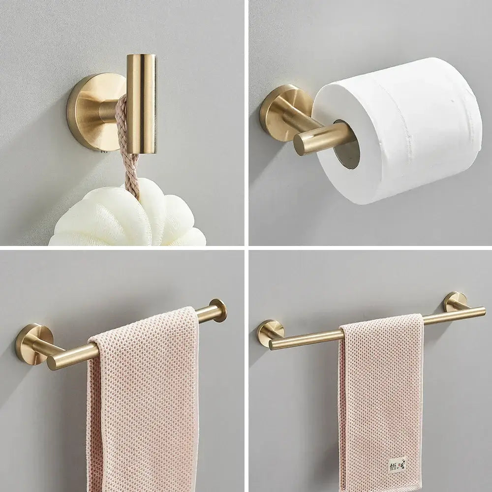 Gold Bathroom Accessories Set