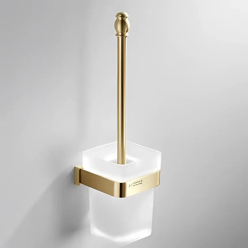Brushed Gold Copper Bathroom Set with Shelf