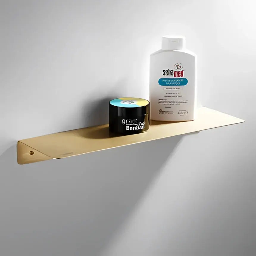 Brushed Gold Copper Bathroom Set with Shelf