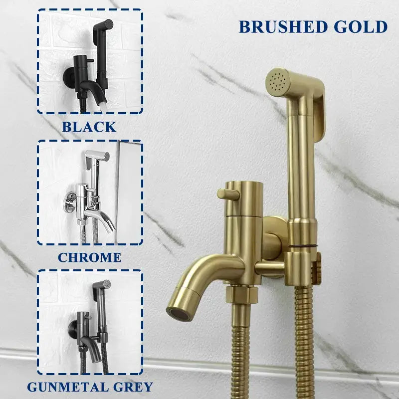 Gold Bidet Faucet Set