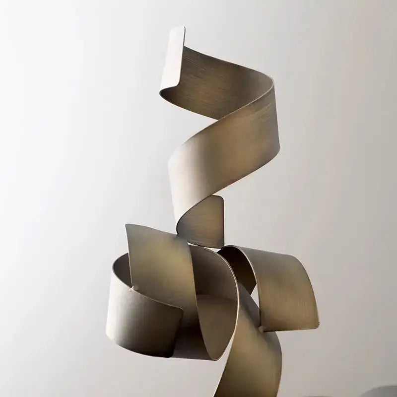 Gold Geometric Iron Sculpture