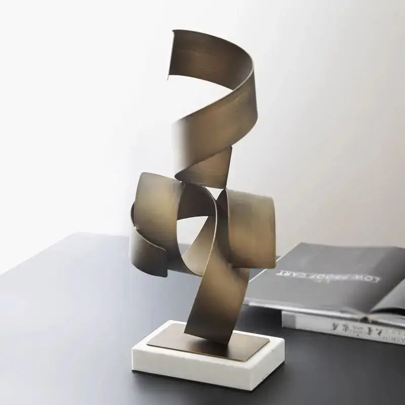Gold Geometric Iron Sculpture