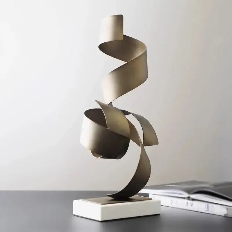 Gold Geometric Iron Sculpture