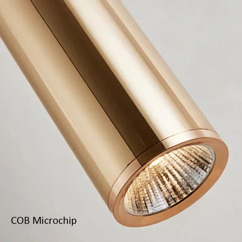 Gold Cylindrical Pendant Light
