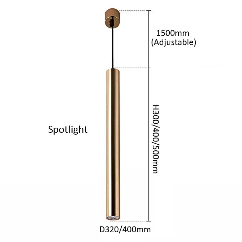 Gold Cylindrical Pendant Light