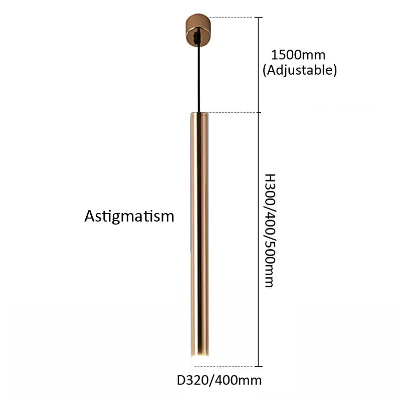 Gold Cylindrical Pendant Light