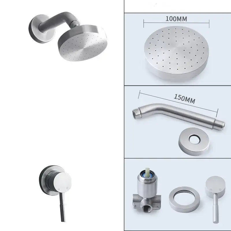 Gold Round Rainfall Shower Set with Mixer