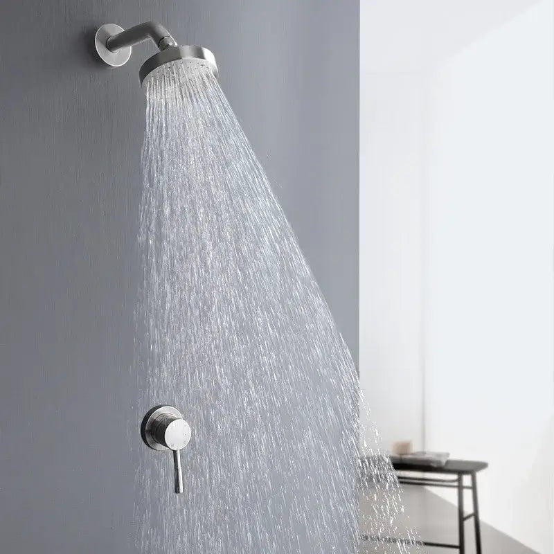 Gold Round Rainfall Shower Set with Mixer