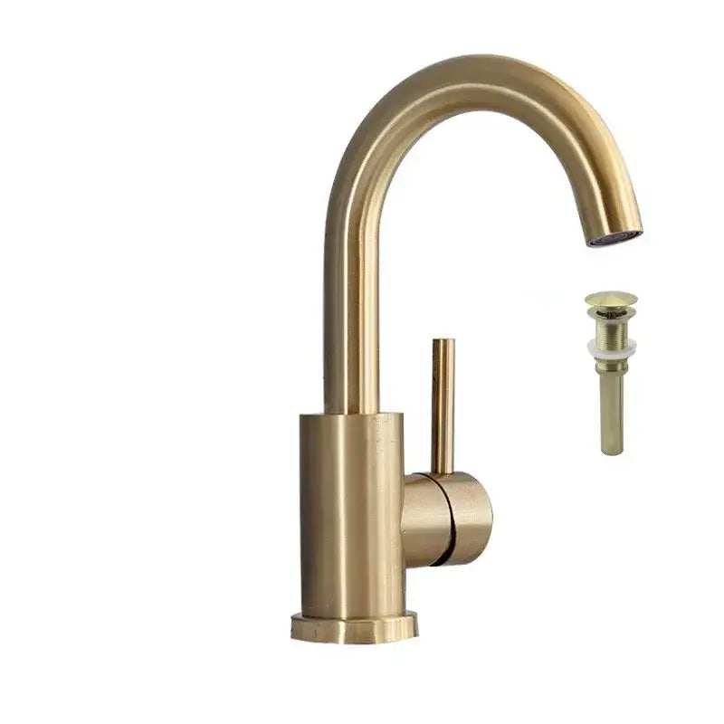 Brushed Gold Deck-Mounted Pop-Up Faucet
