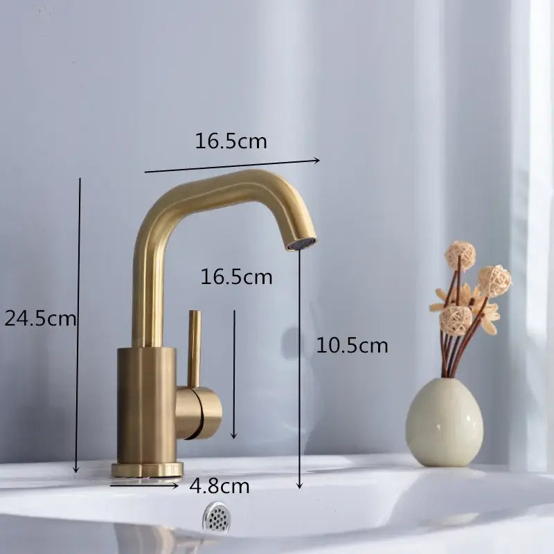 Brushed Gold Deck-Mounted Pop-Up Faucet