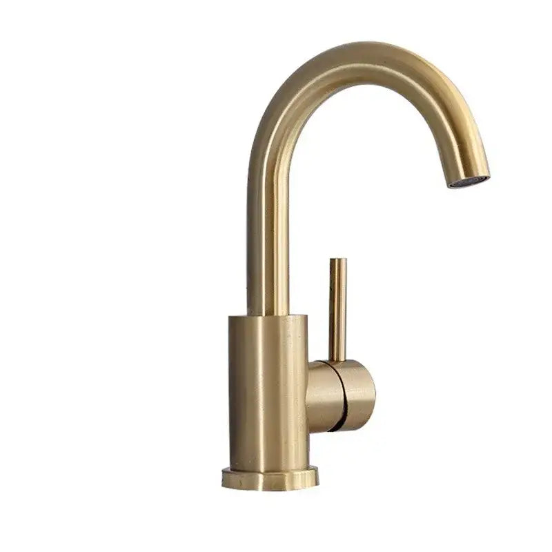 Brushed Gold Deck-Mounted Pop-Up Faucet
