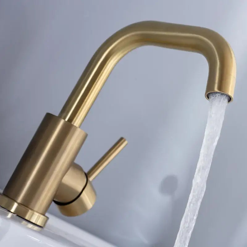 Brushed Gold Deck-Mounted Pop-Up Faucet